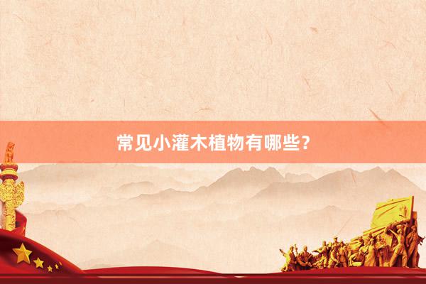 常见小灌木植物有哪些？